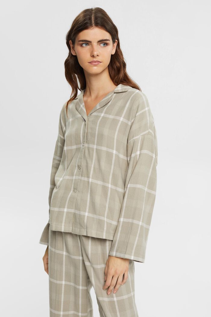 Károvaná pyžamová souprava z flanelu, LIGHT KHAKI, detail image number 0
