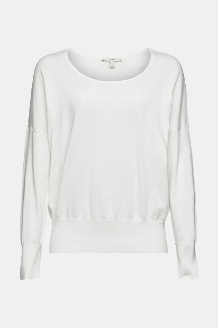 Pletený pulovr z bavlny, OFF WHITE, detail image number 2