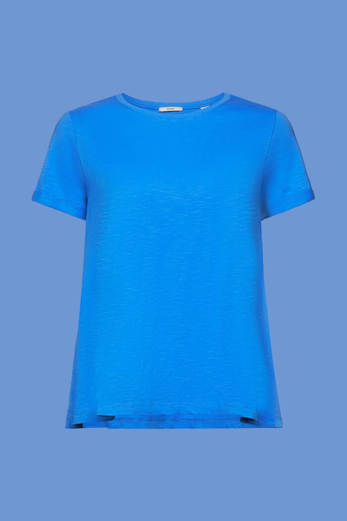 Basic tričko s kulatým výstřihem, 100 % bavlna, BRIGHT BLUE, detail image number 6
